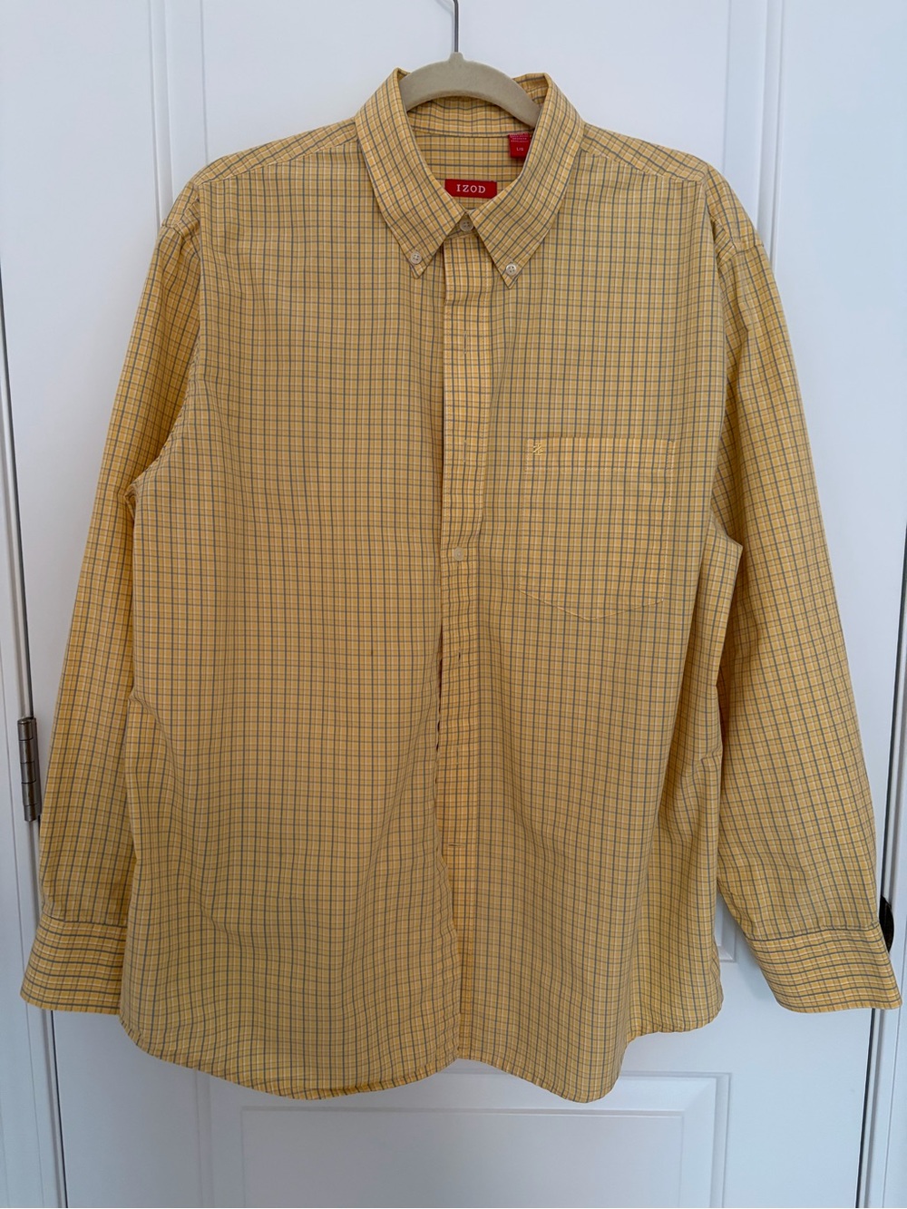 Izod Yellow Plaid Long-Sleeve Button-Down Shirt